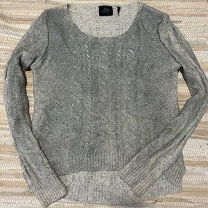 Silver sweater from Anthropologie